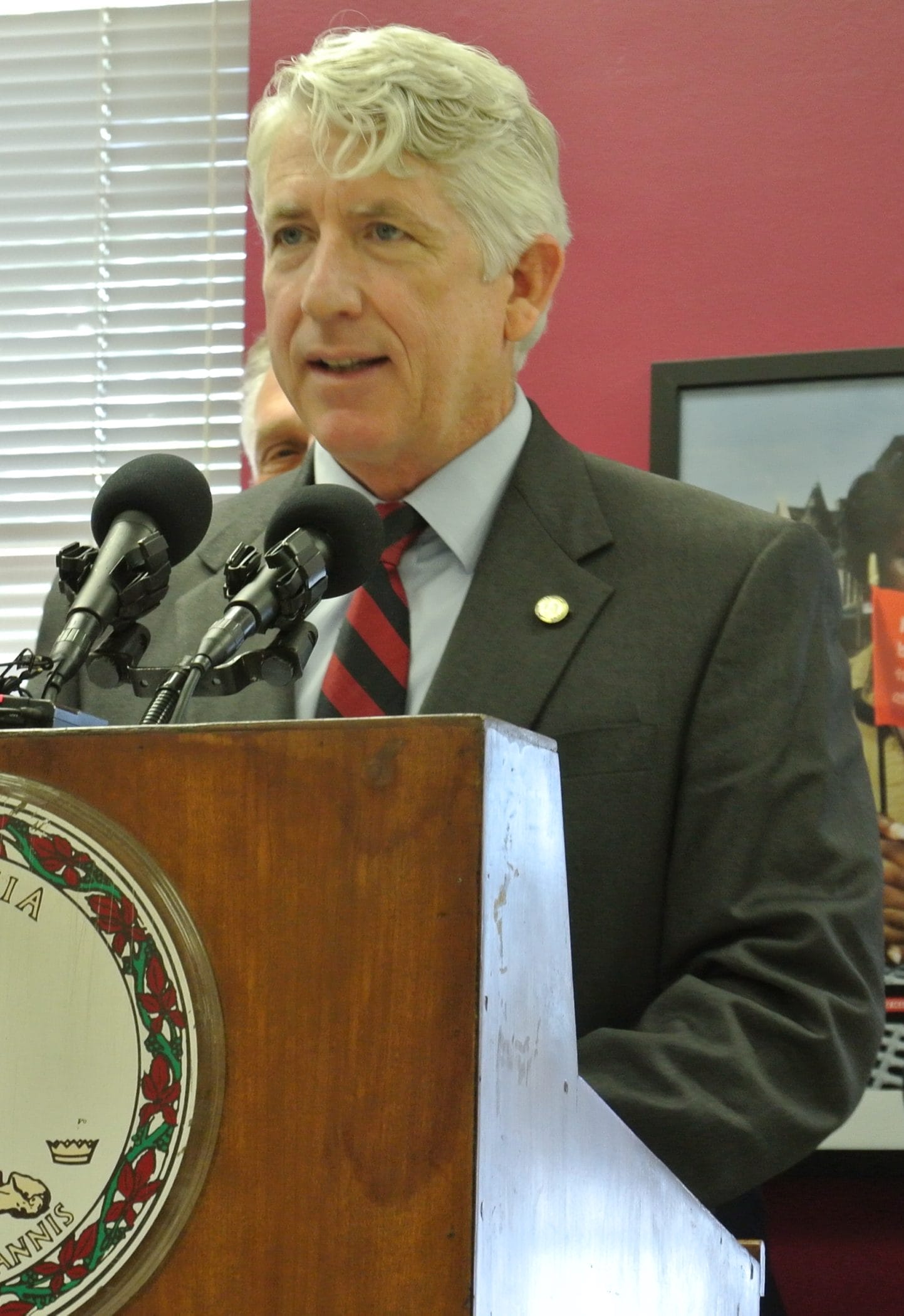 Attorney General Mark Herring addresses the crowd. Photo by Tyler Woodward.