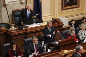 House Speaker Bill Howell calls to order the Virginia House of Delegates. Photo by Mary Lee Clark.