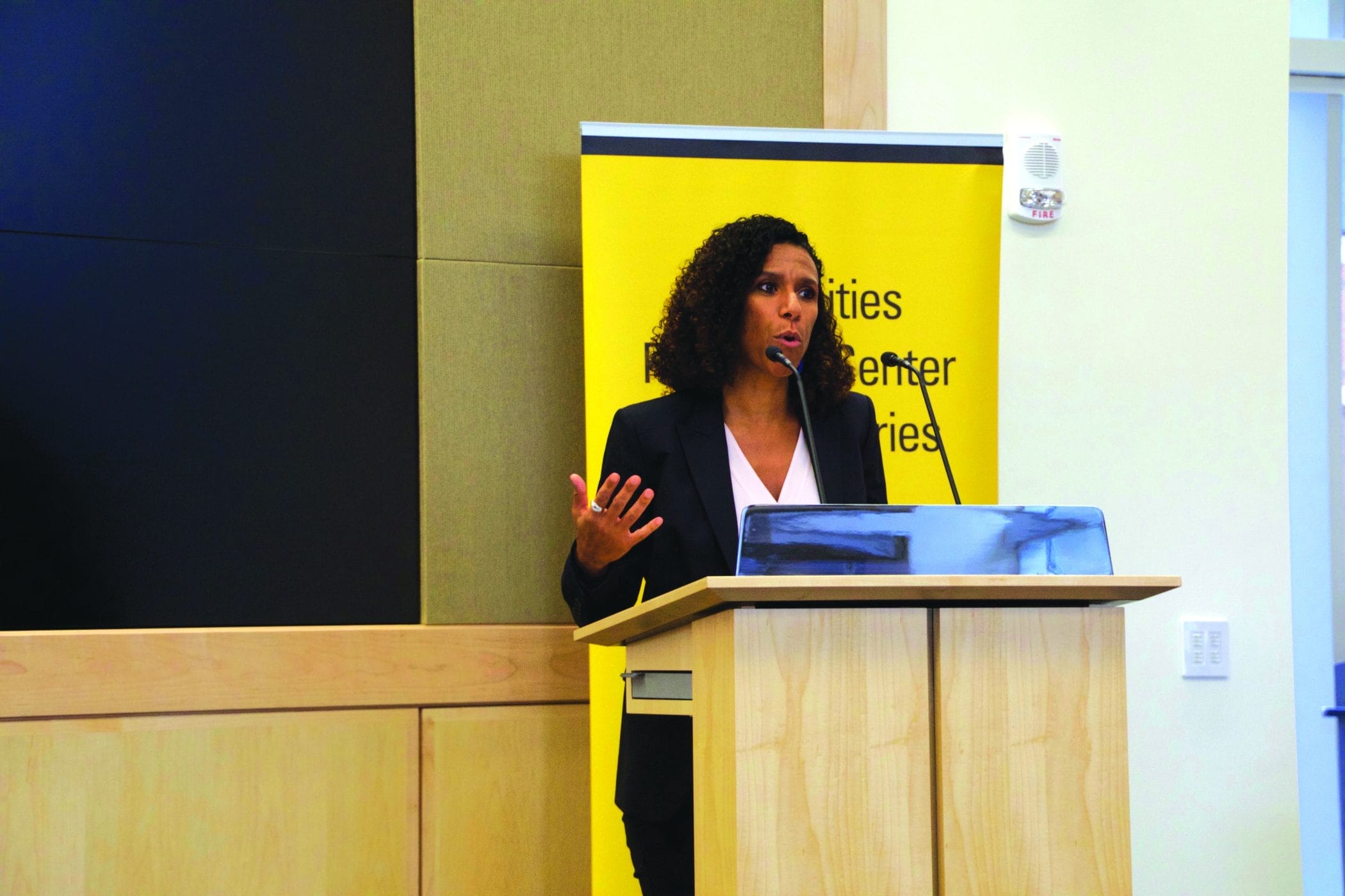 Ayanna Thompson spoke at the Cabell Lecture Hall on Feb. 3. Photo by Ali Jones.