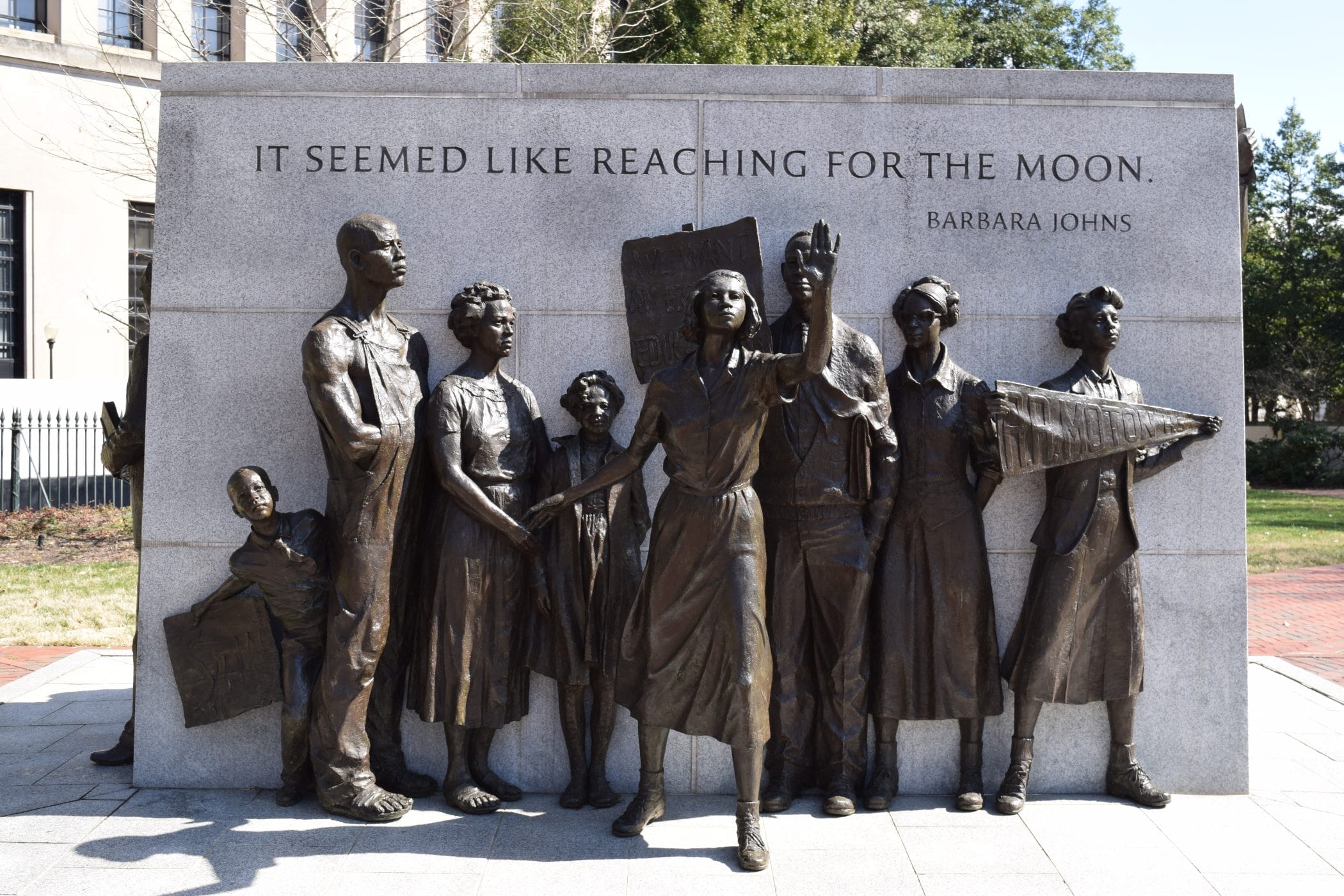 Monument in the Capital Square to Barbara Johns and her classmates