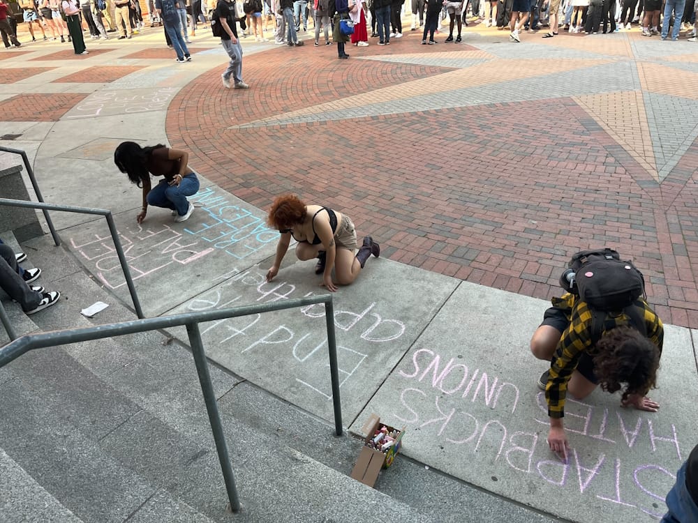 Students chalk up the Compass to support Palestine